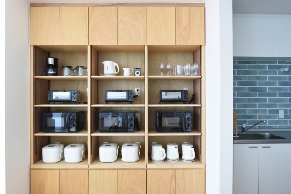 Home appliance shelf of share house SEN OSAKA